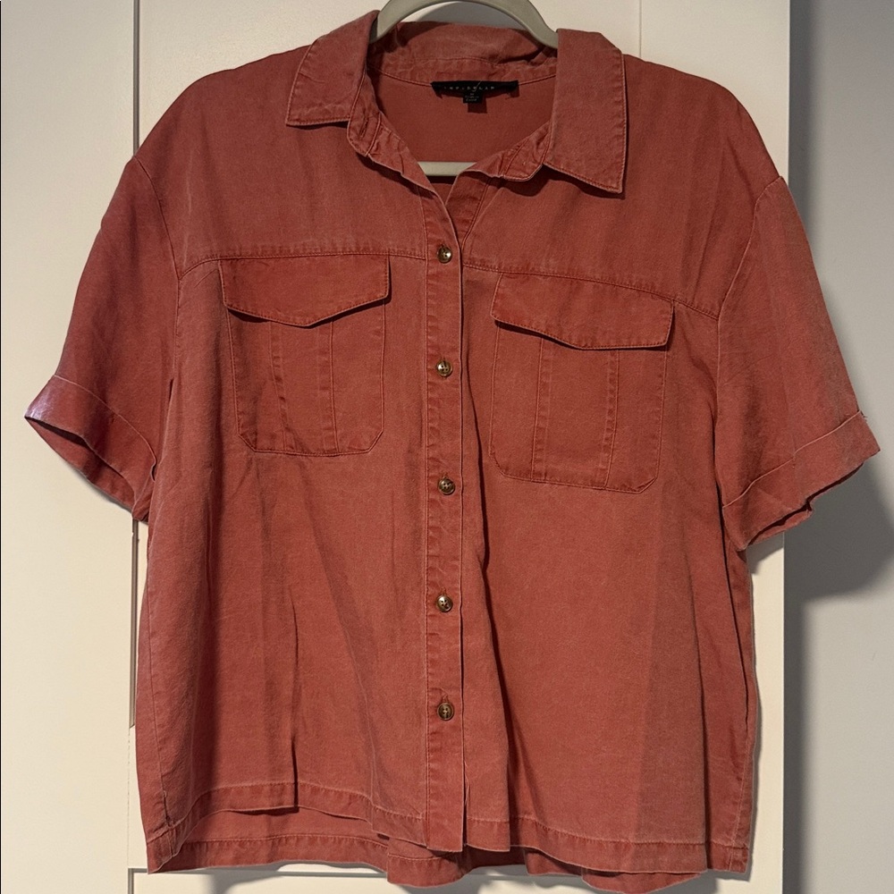 Rust Button-Up Short Sleeve Shirt